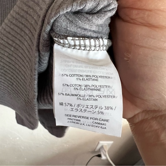 J. Crew Gray‎ Ribbed Bell Sleeve Long Sleeve Top - Picture 3 of 6